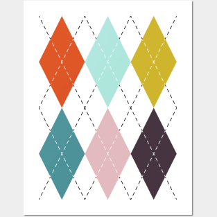 Multicolor Argyle Posters and Art